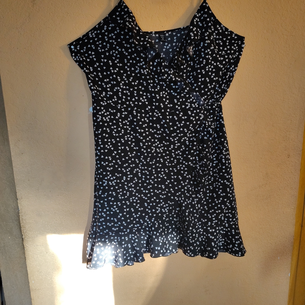 SHEIN Black and White One Shoulder Sundress